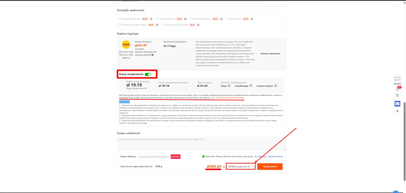 Ubezpieczenie paczki Kakobuy i Kupony